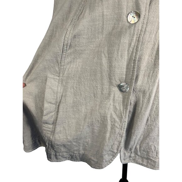 JH Collectibles Woman's 3X Beige Linen Blend Button-Front Jacket Lagenlook - Picture 5 of 9